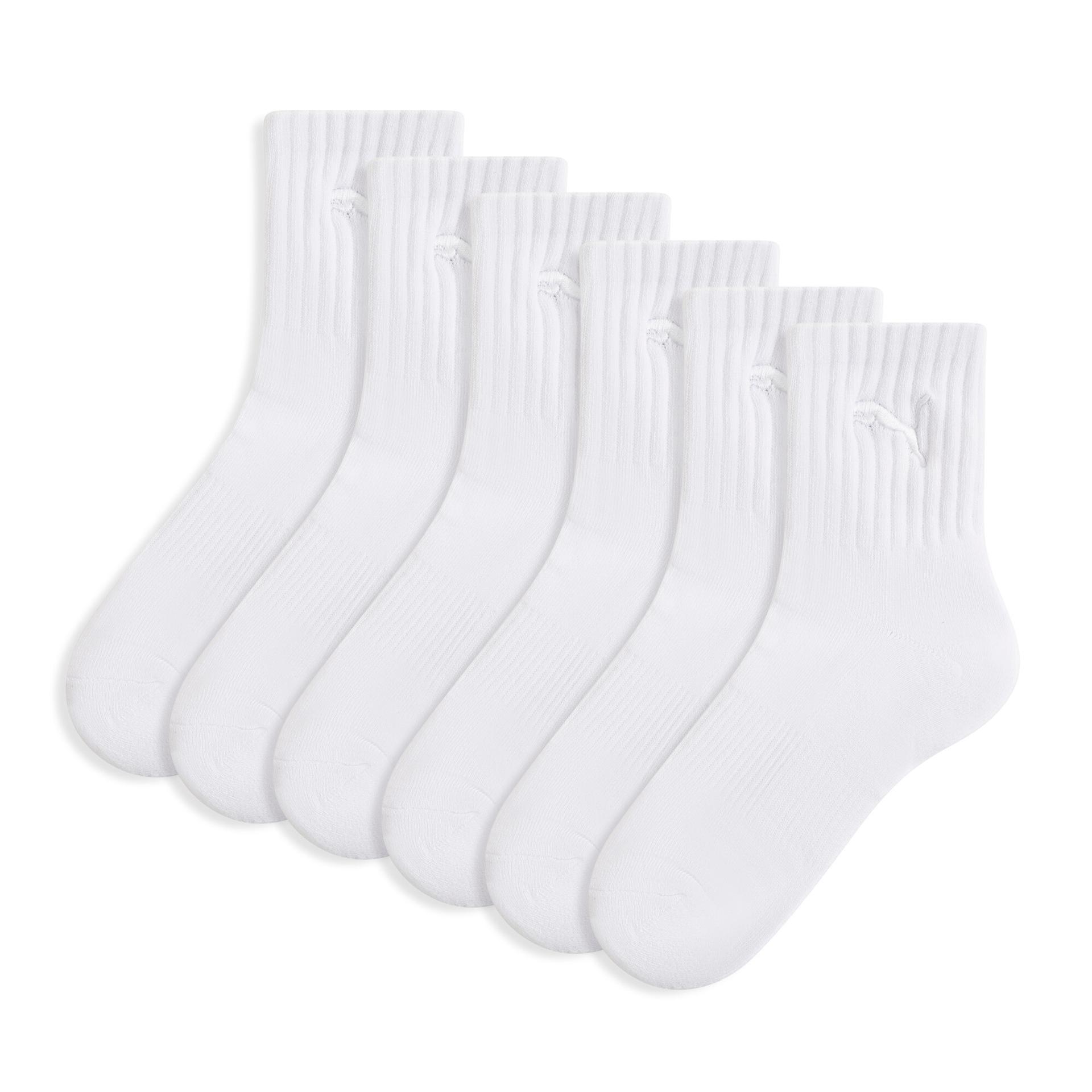 puma women's quarter crew socks (3 pairs) in white, size 9-11