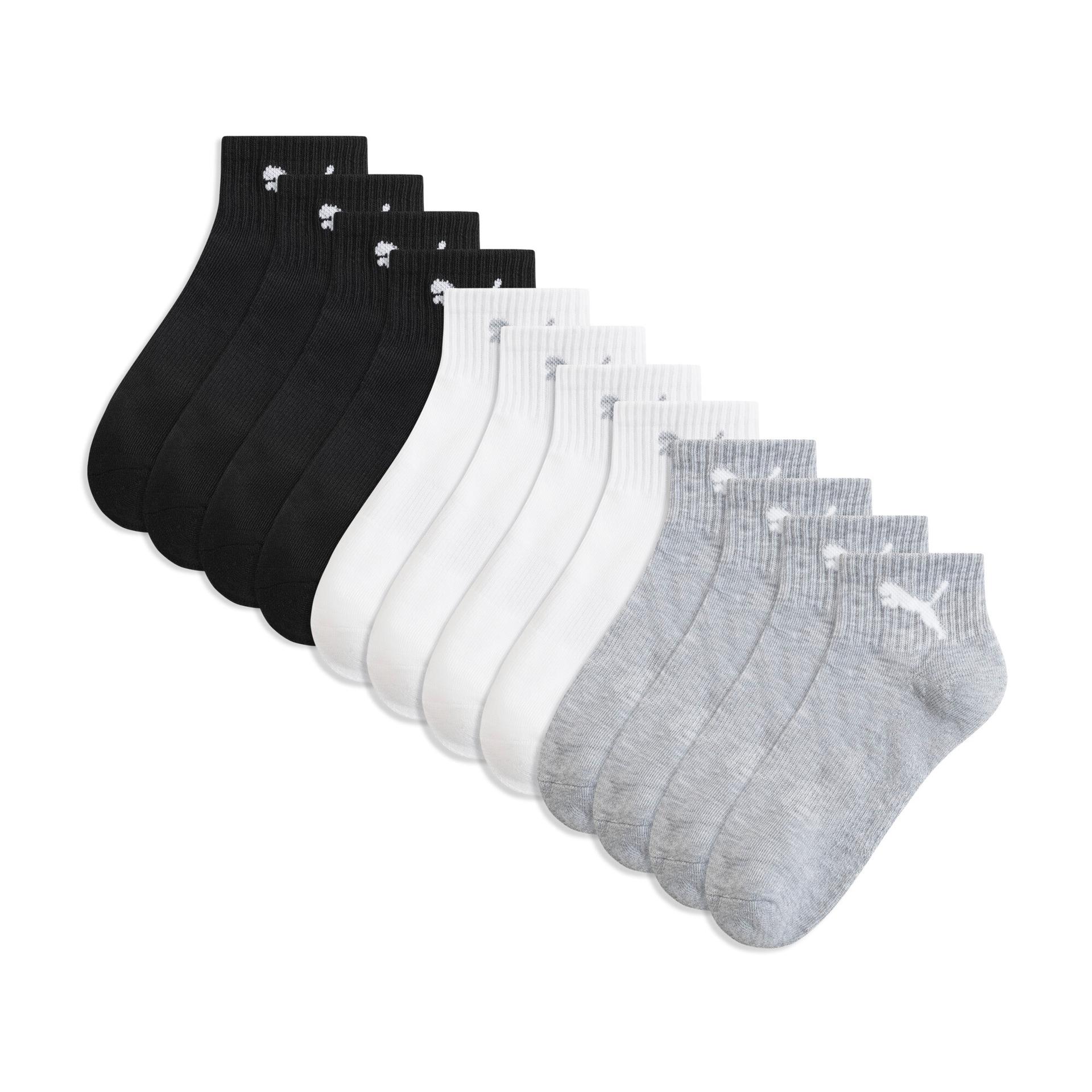 puma women's quarter crew socks (6 pairs) in assorted colours, size 9-11