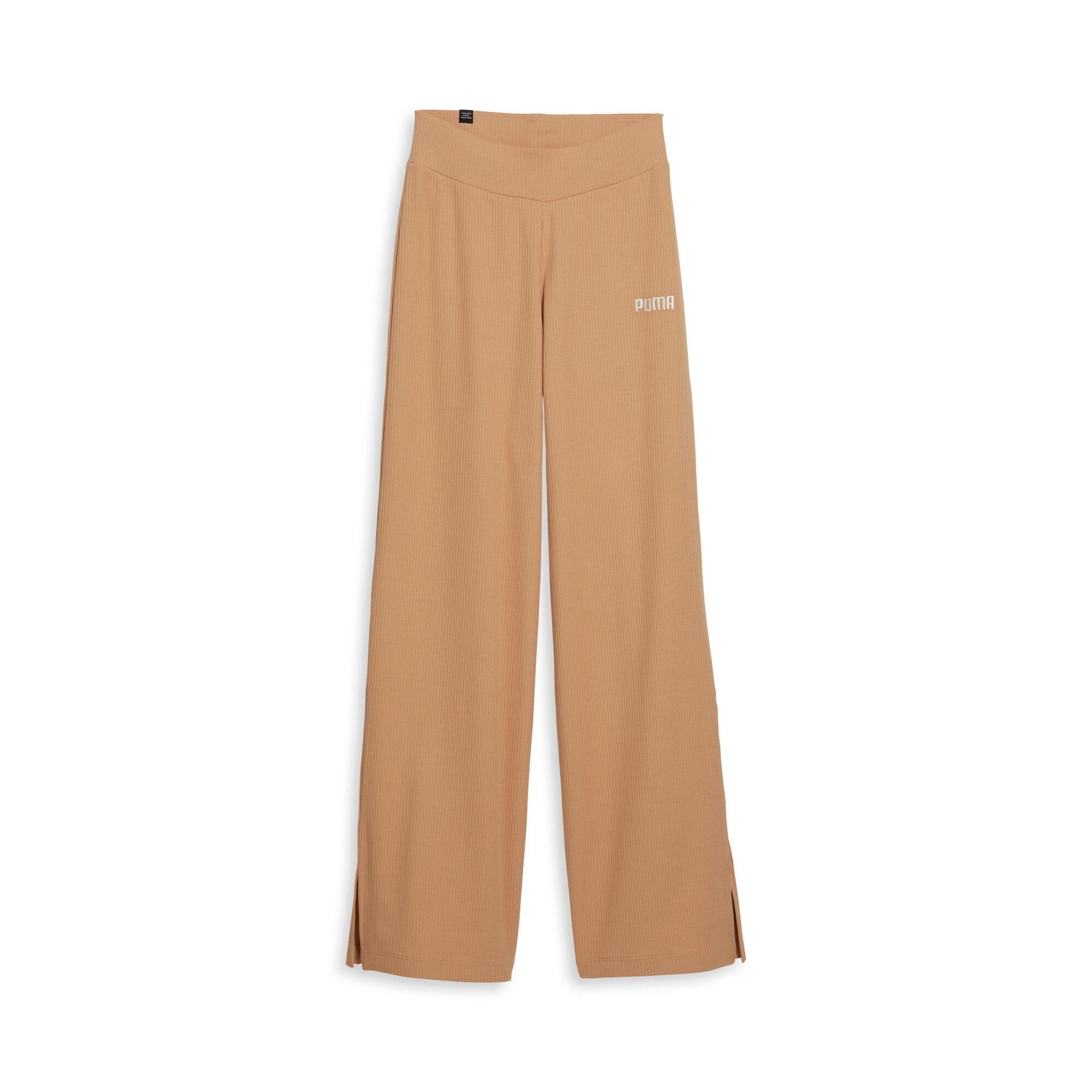 puma women's wide leg pants in brown, size s