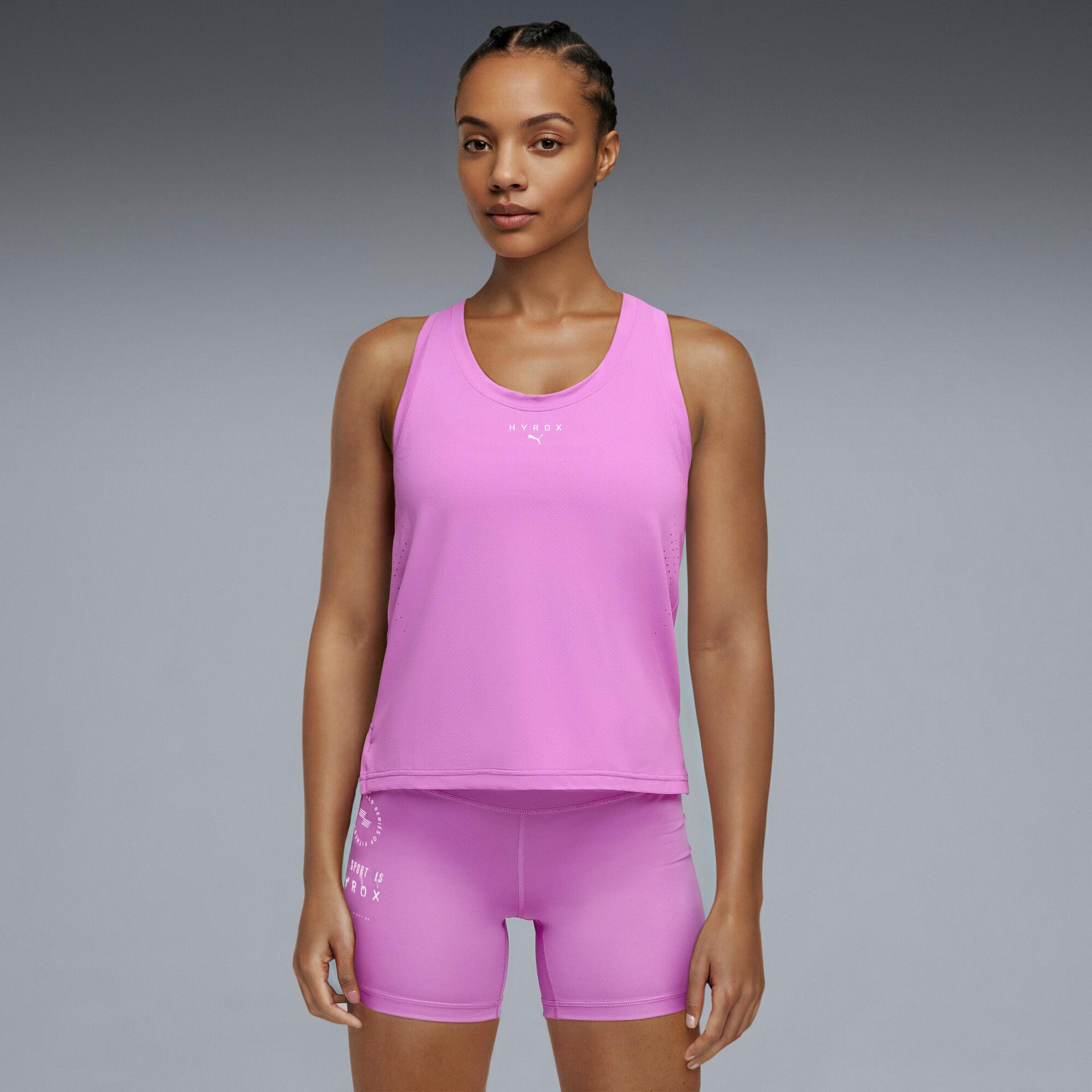 puma x hyrox women's dryelite tank top in pink, size xl
