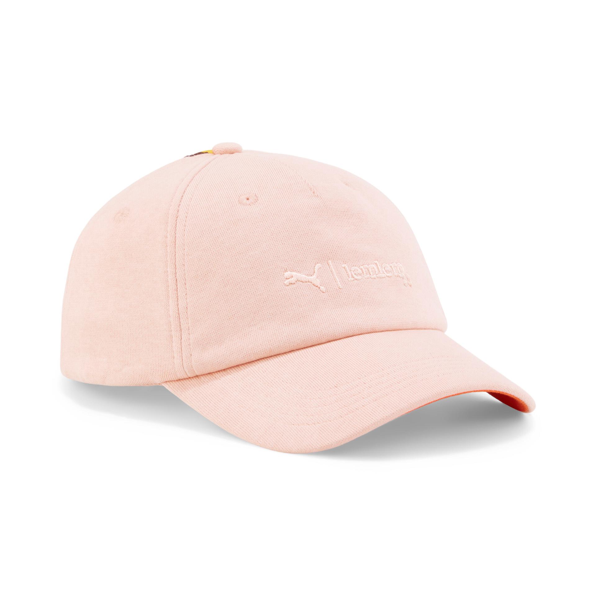 puma x lemlem fleece cap in pink, size adult
