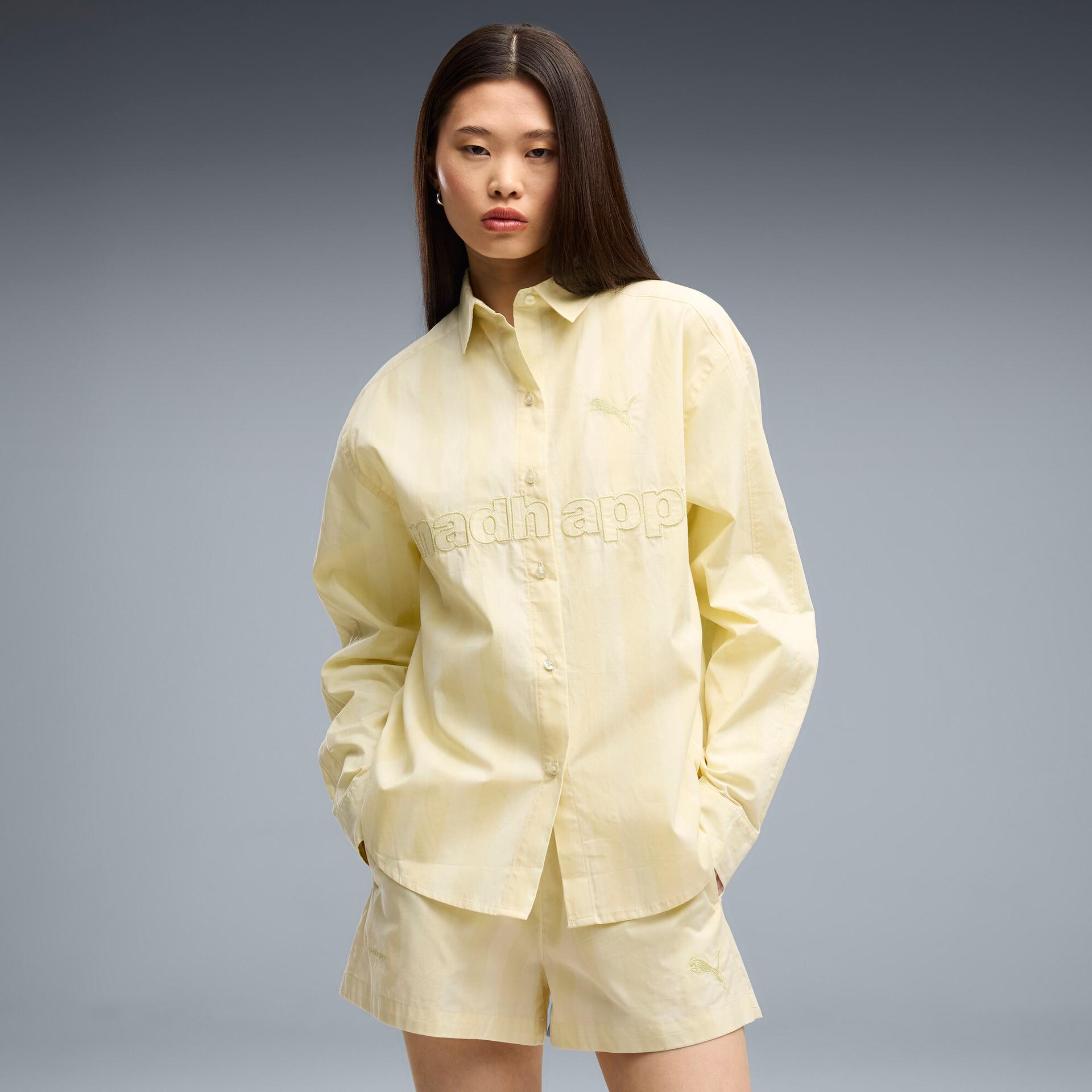 puma x madhappy women's lounge shirt in beige, size m