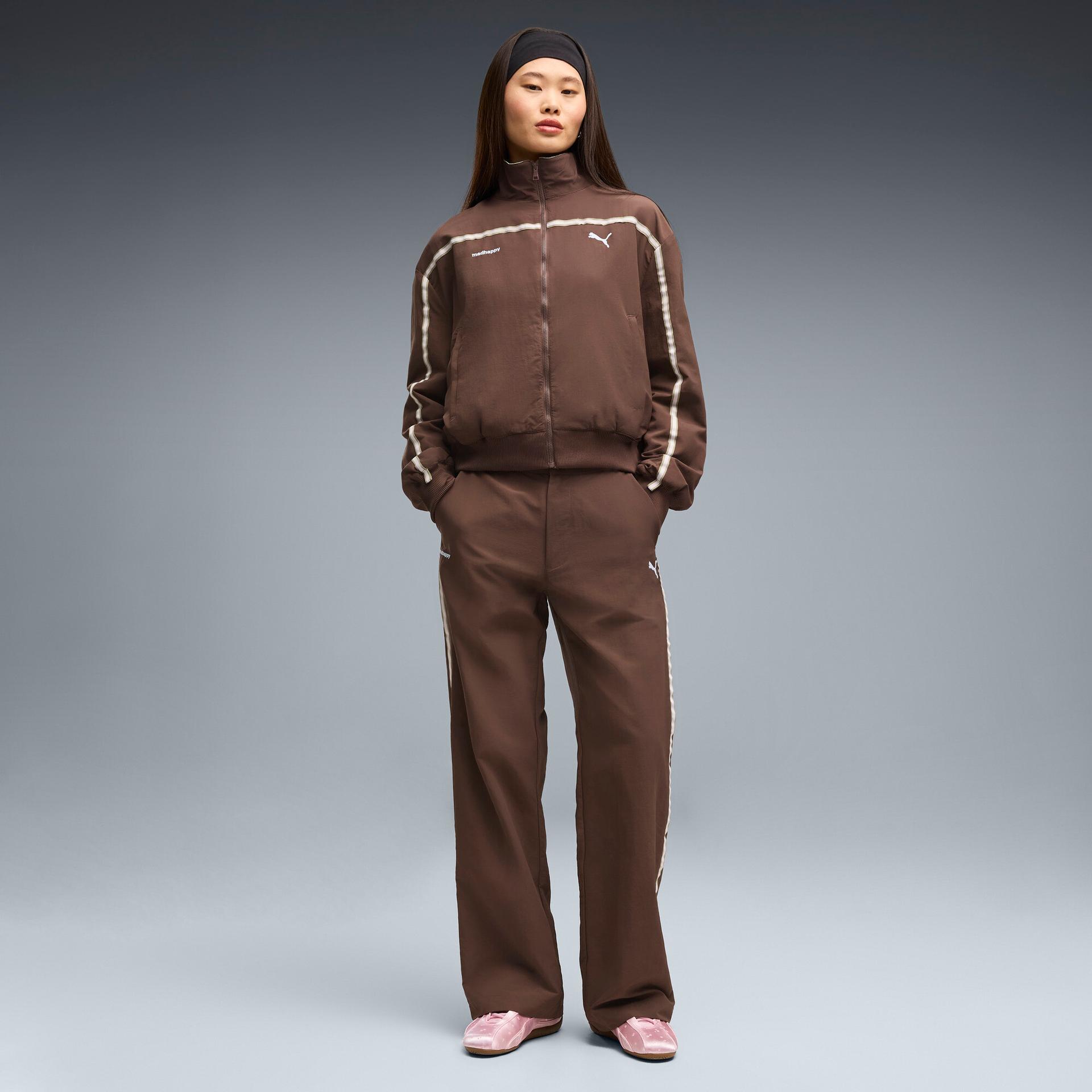 puma x madhappy women's track pants in brown, size s