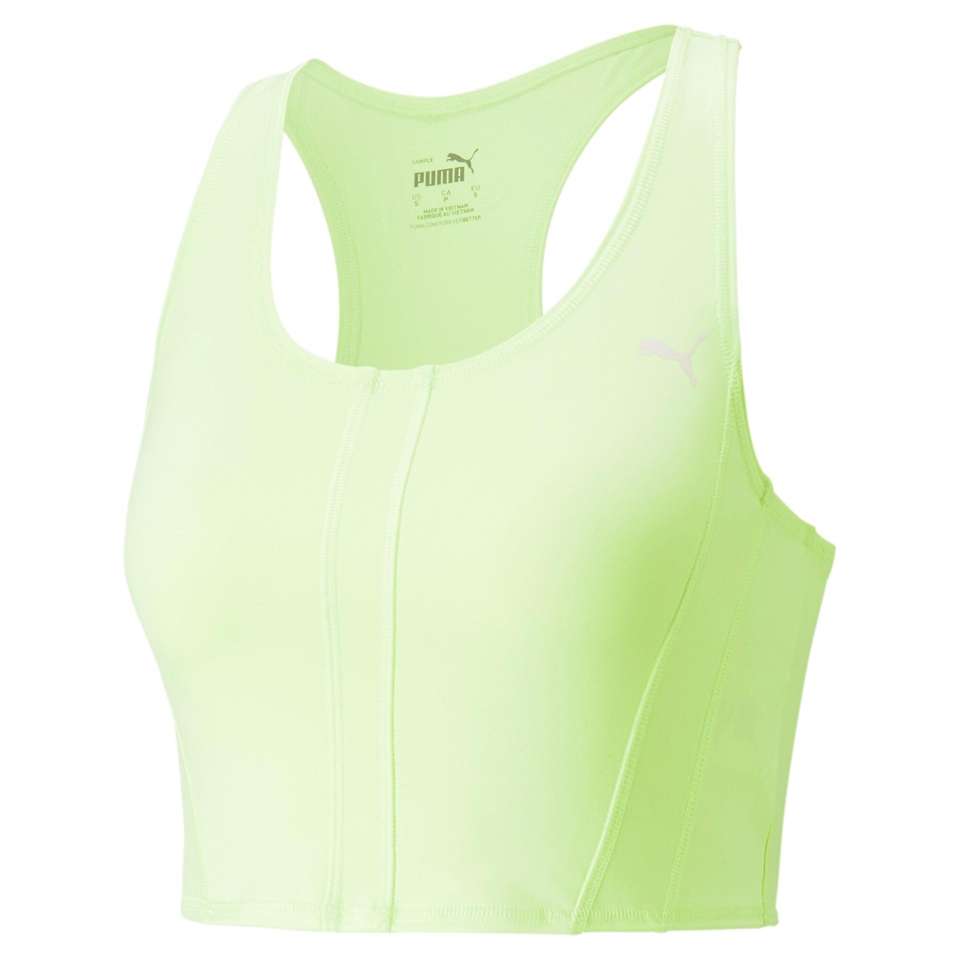 puma x olivia amato women's running crop top in yellow, size xxs