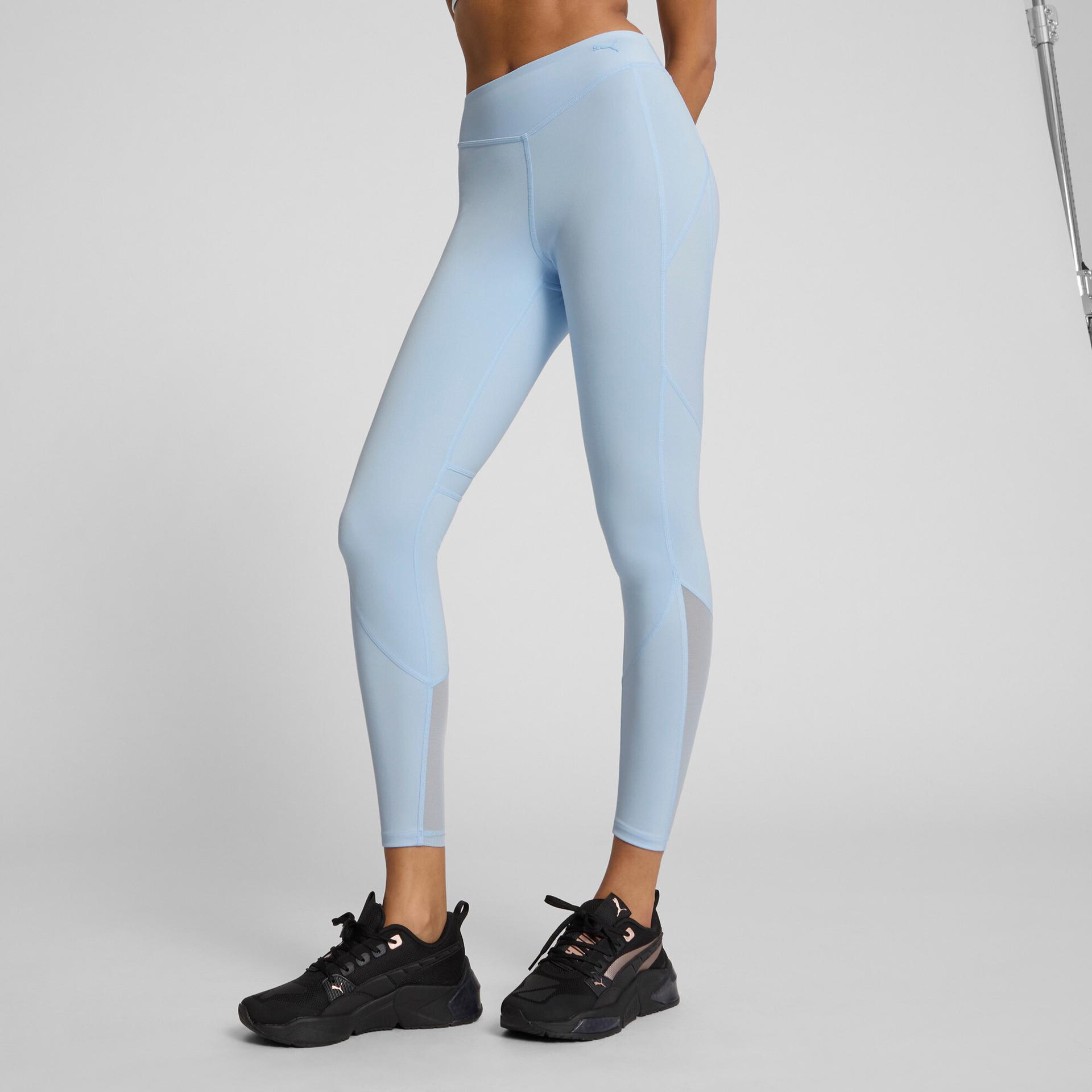 puma x pamela reif women's shiny tights in blue, size xs