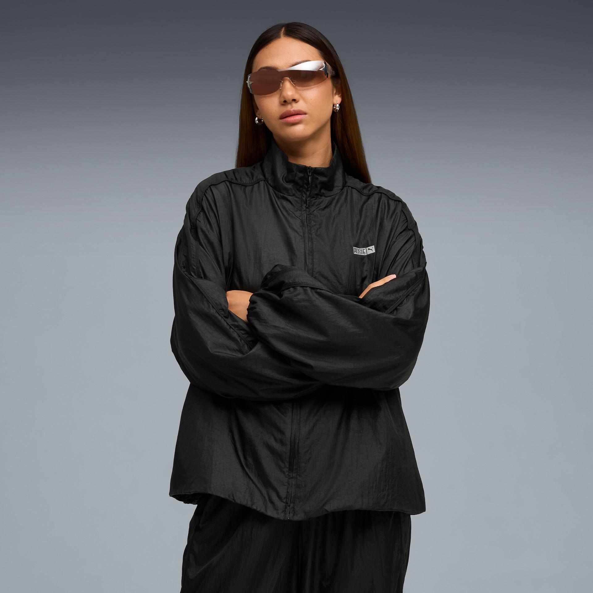 puma x rosã t7 women's track jacket in black, size xxs