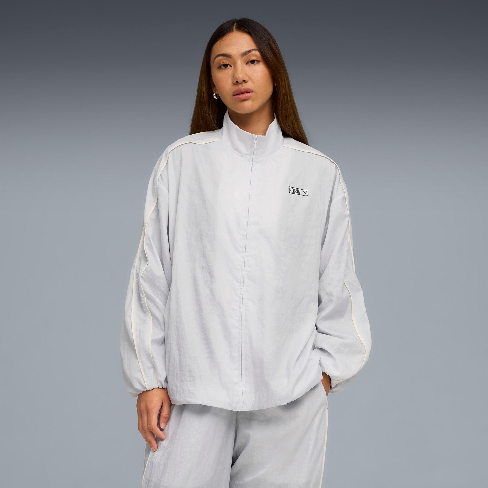 puma x rosã t7 women's track jacket in grey, size xxs