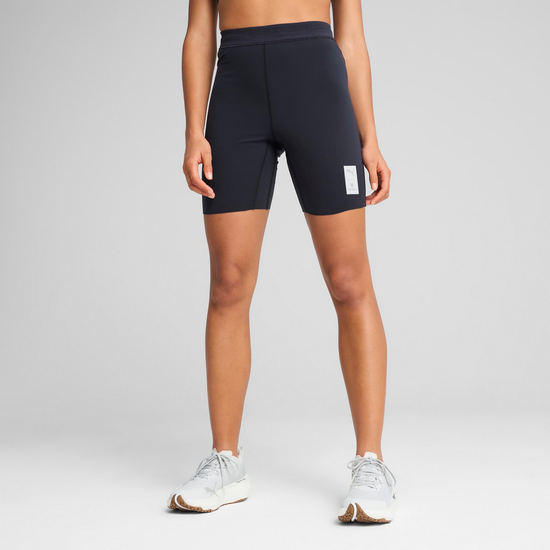 puma x saysky 7" women's short tights in blue, size xs