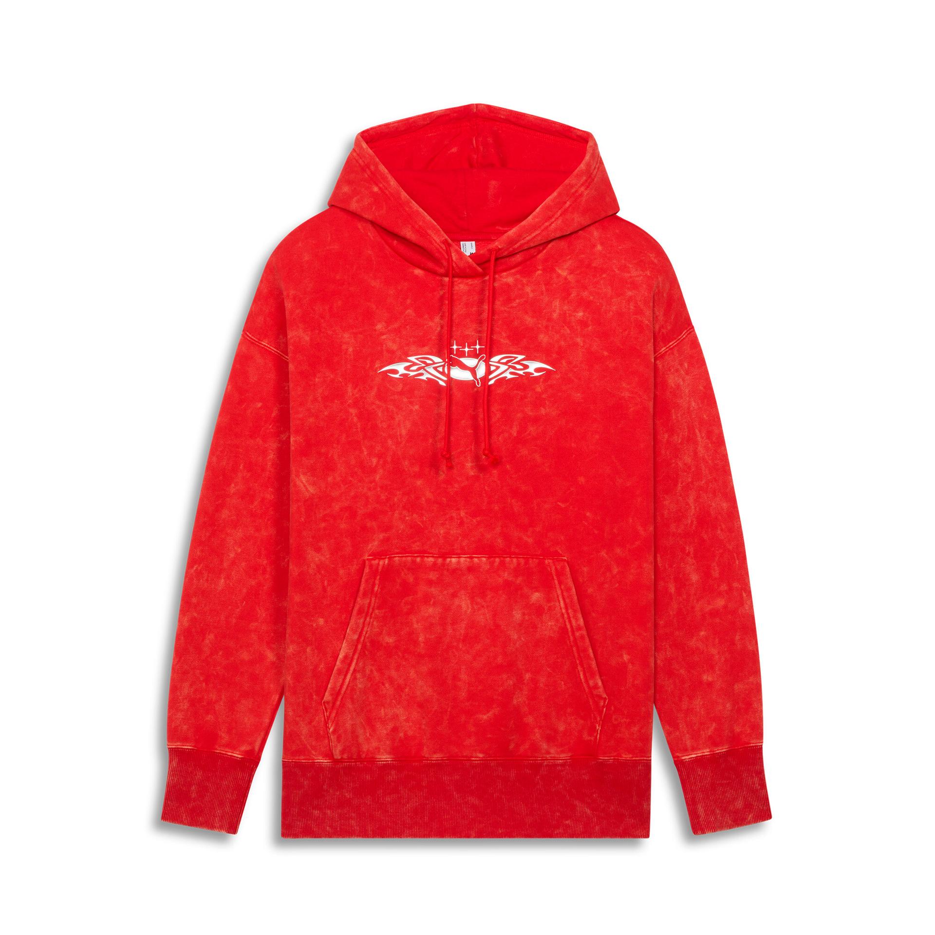 pumatech-x women's fleece hoodie in red, size xl