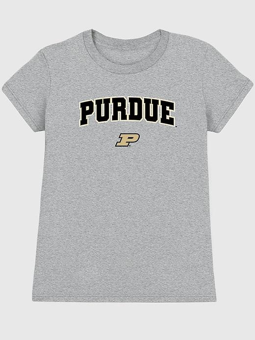 purdue university arch logo graphic t-shirt for women