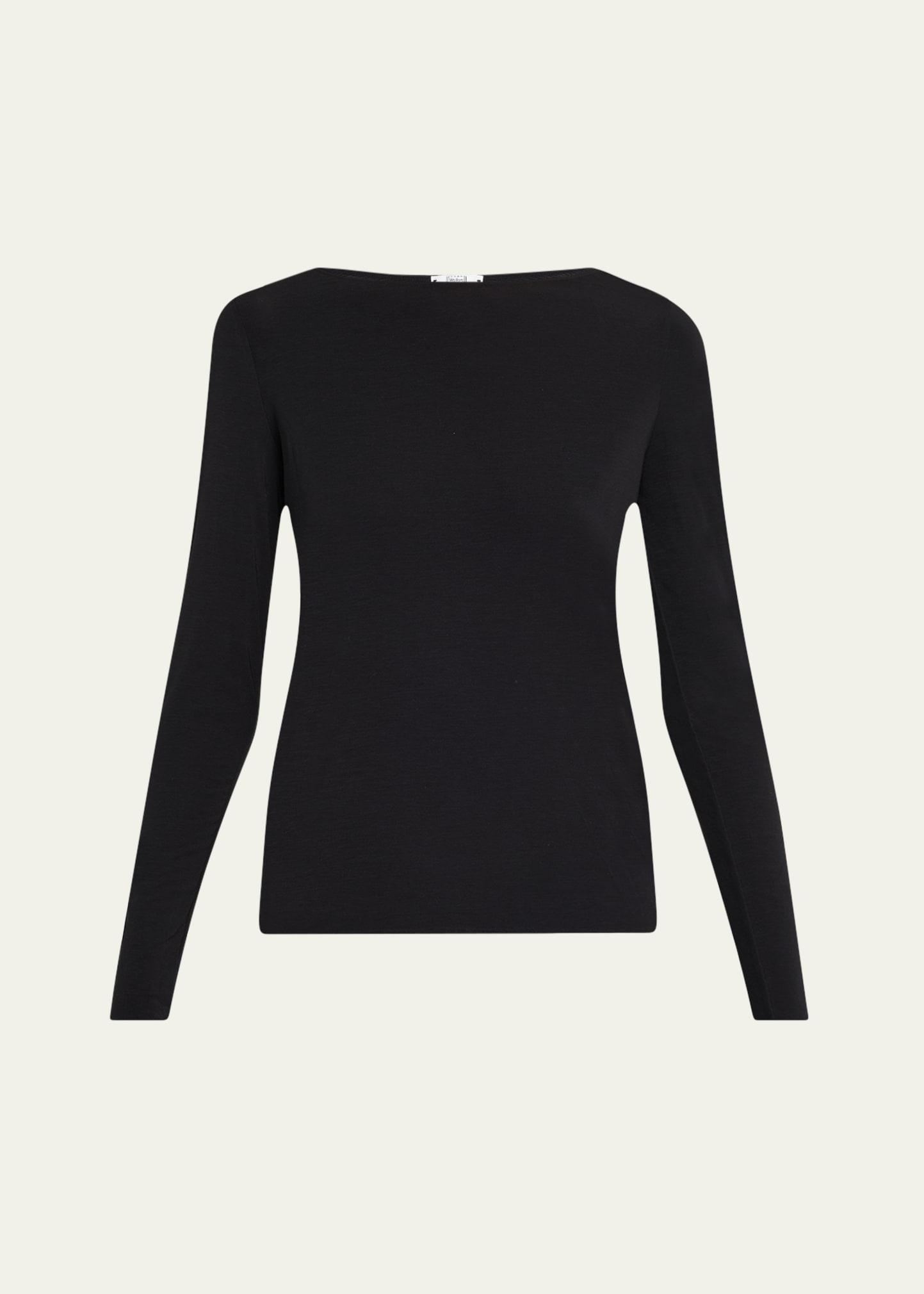 pure bateau-neck jersey top