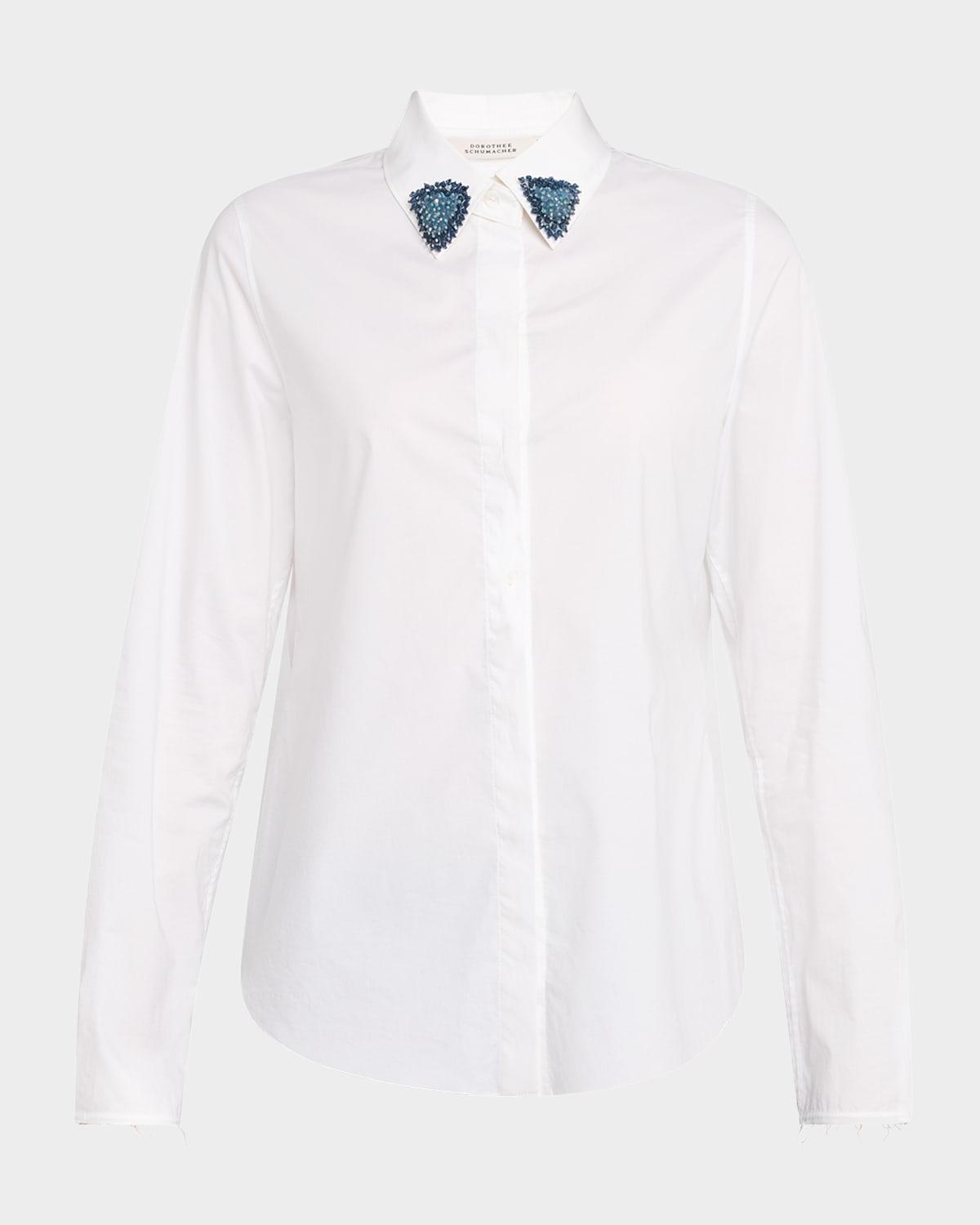 pure power bead-embellished poplin blouse