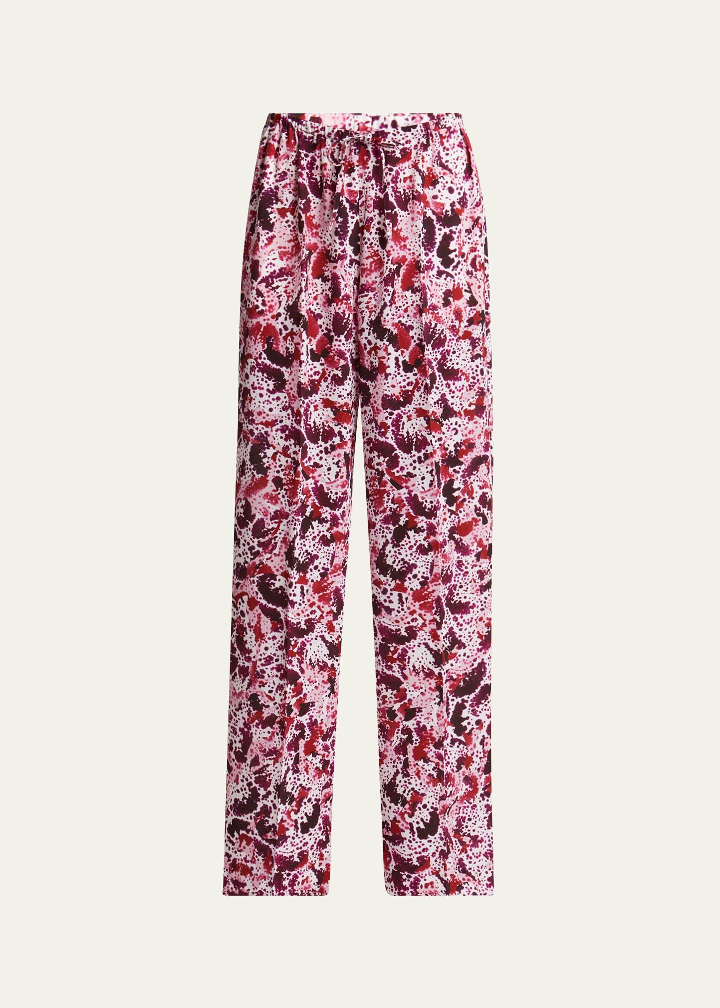 puvis printed wide-leg drawstring pants