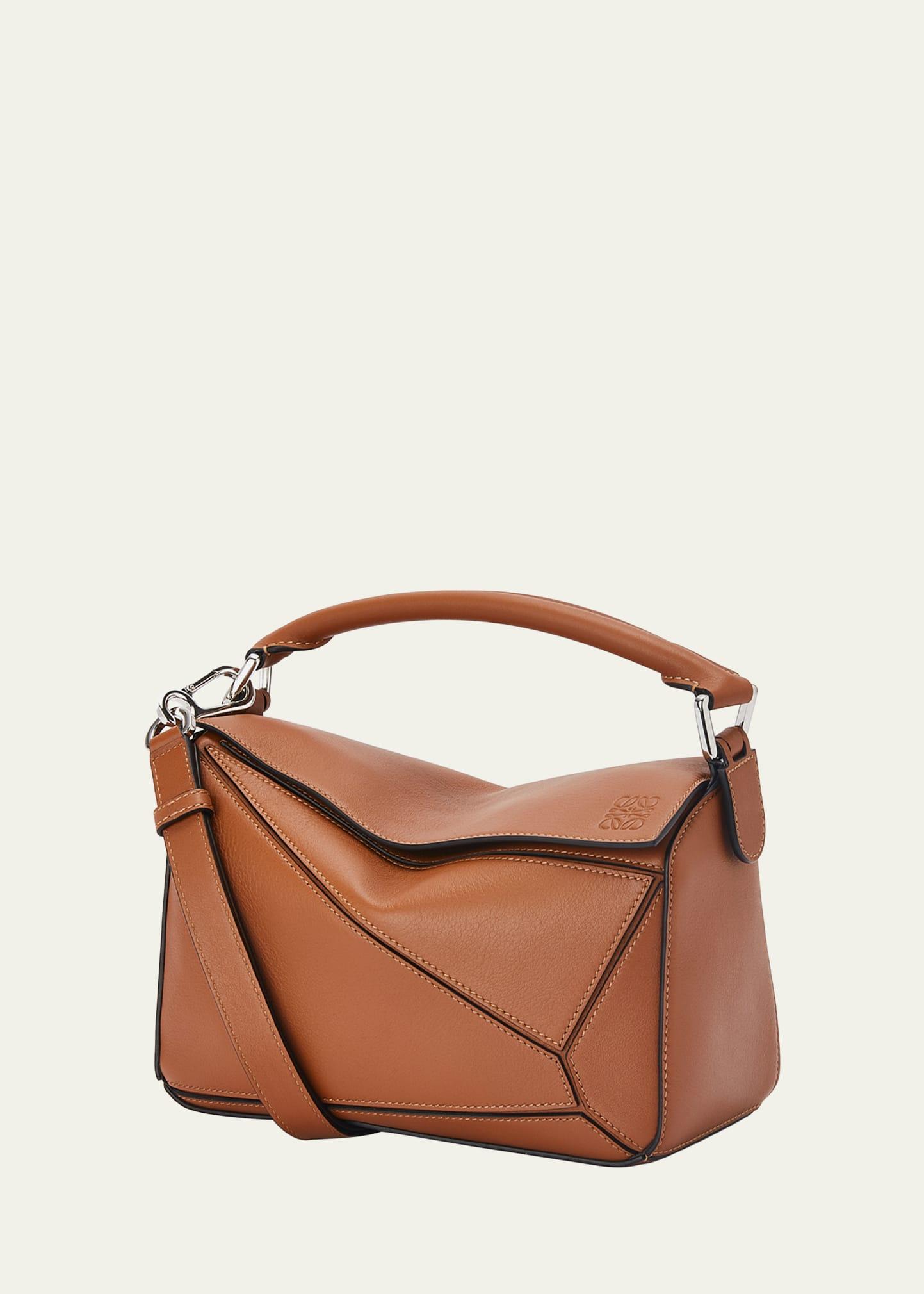 puzzle edge small shoulder bag in calfskin leather
