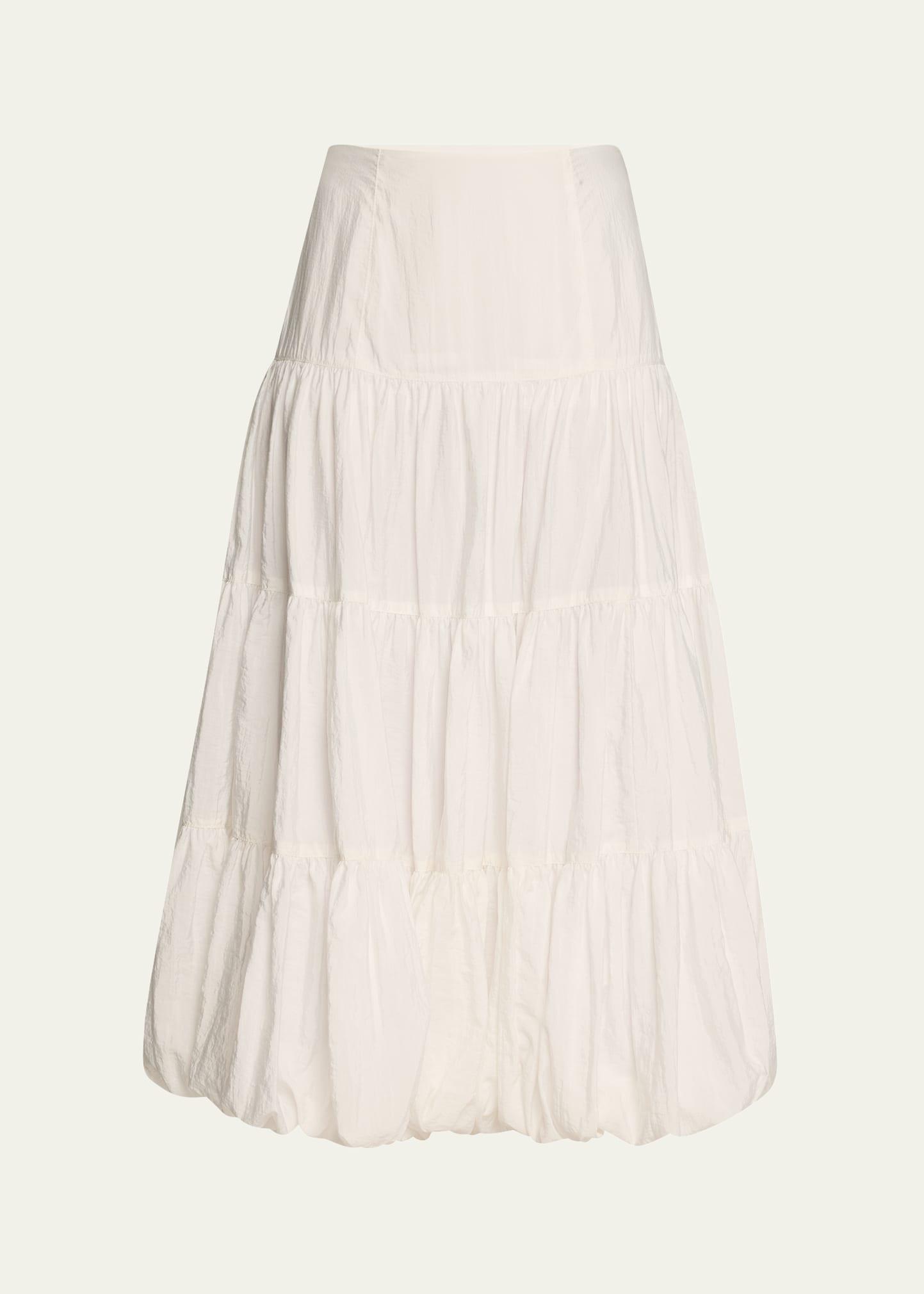 pyper tiered bubble-hem midi skirt