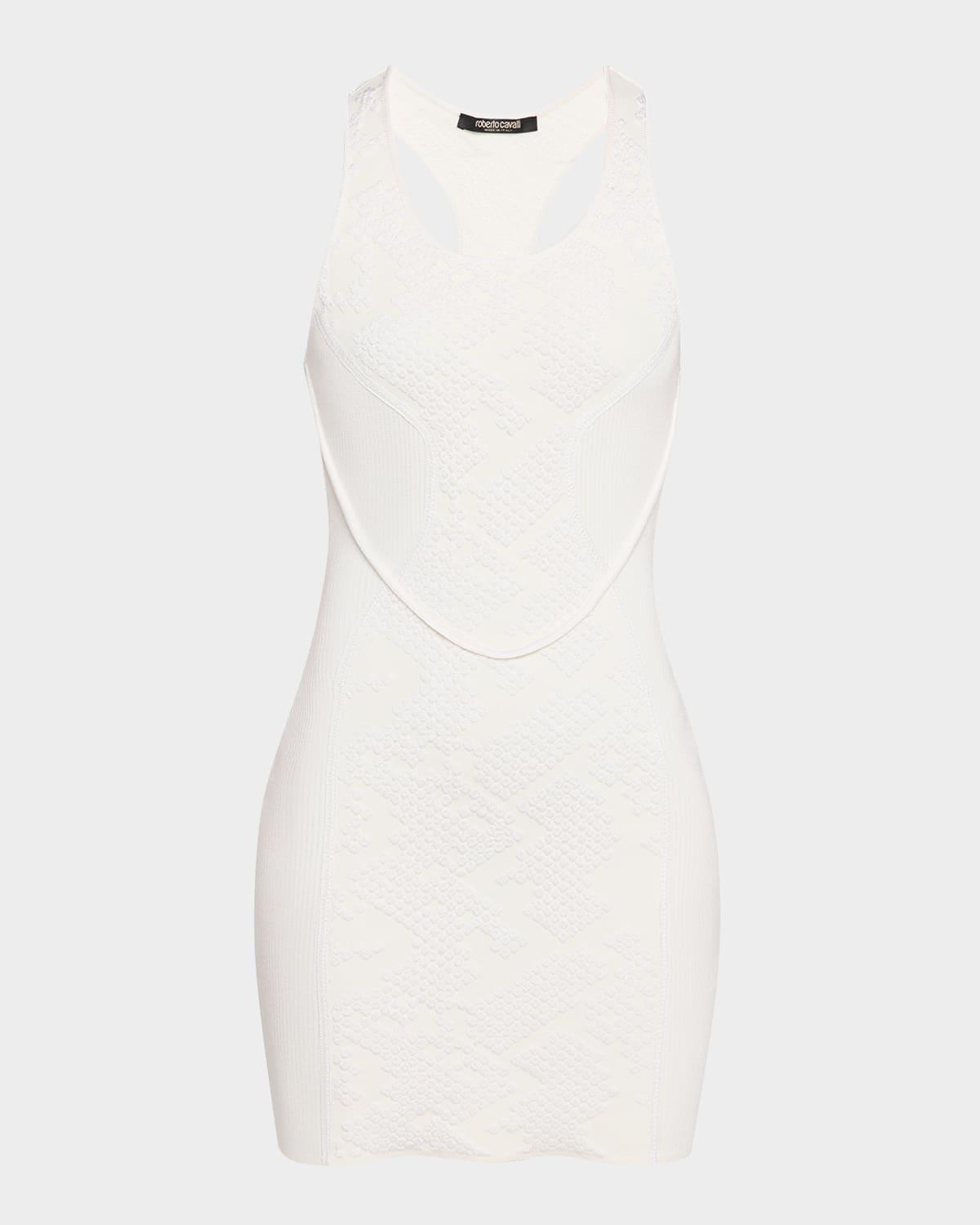 python jacquard stretch viscose knit dress