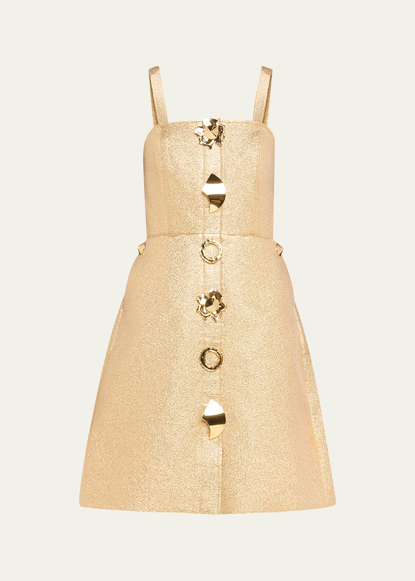 quantum metallic embellished mini dress