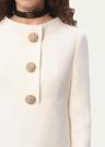 quarter-sleeve brooch wool midi dress