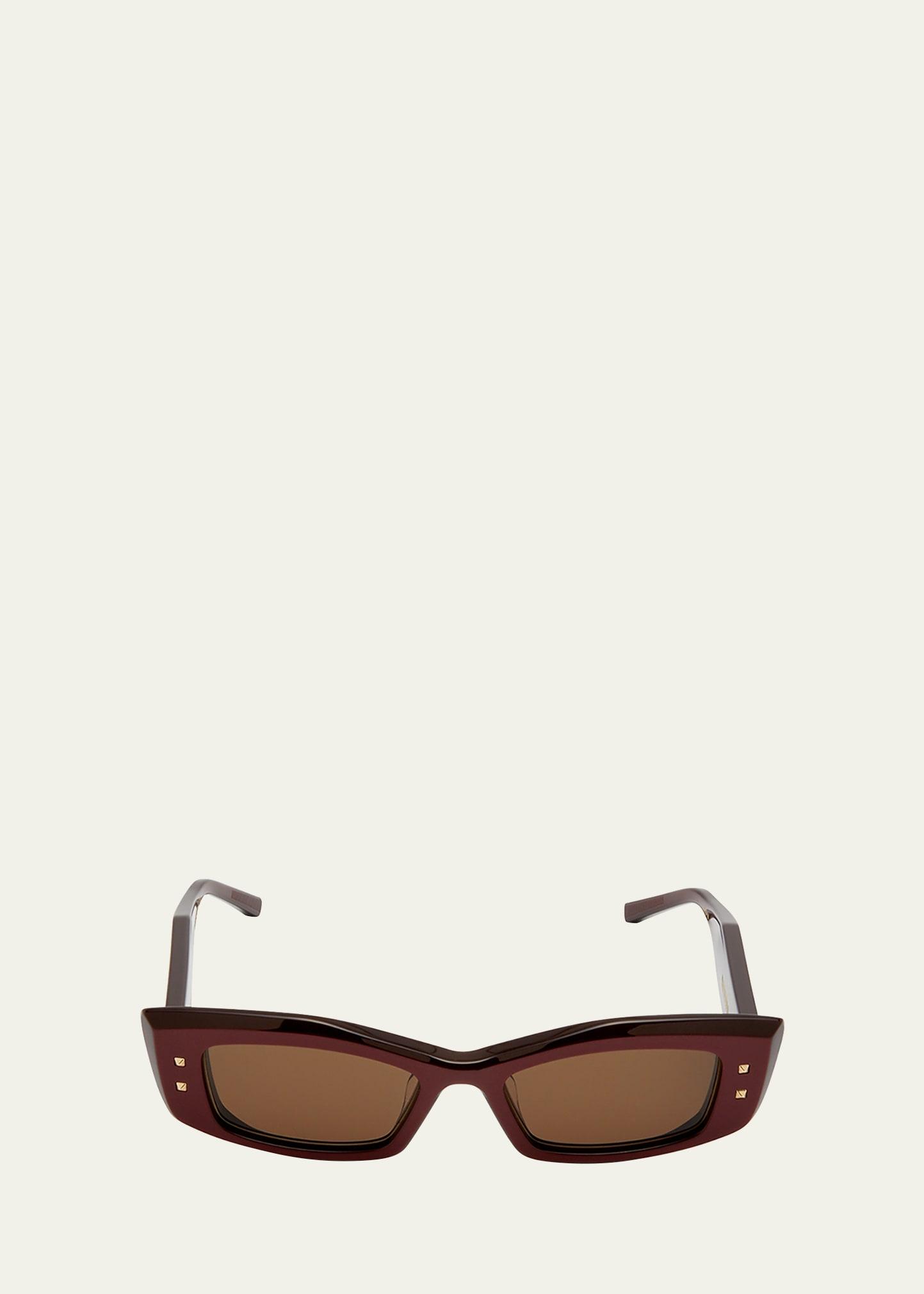 quattro acetate & titanium cat-eye sunglasses