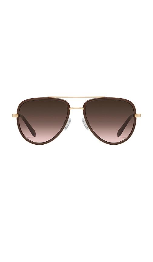 quay all in medium sunglasses in chocolate.