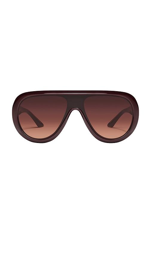quay set list sunglasses in brown.