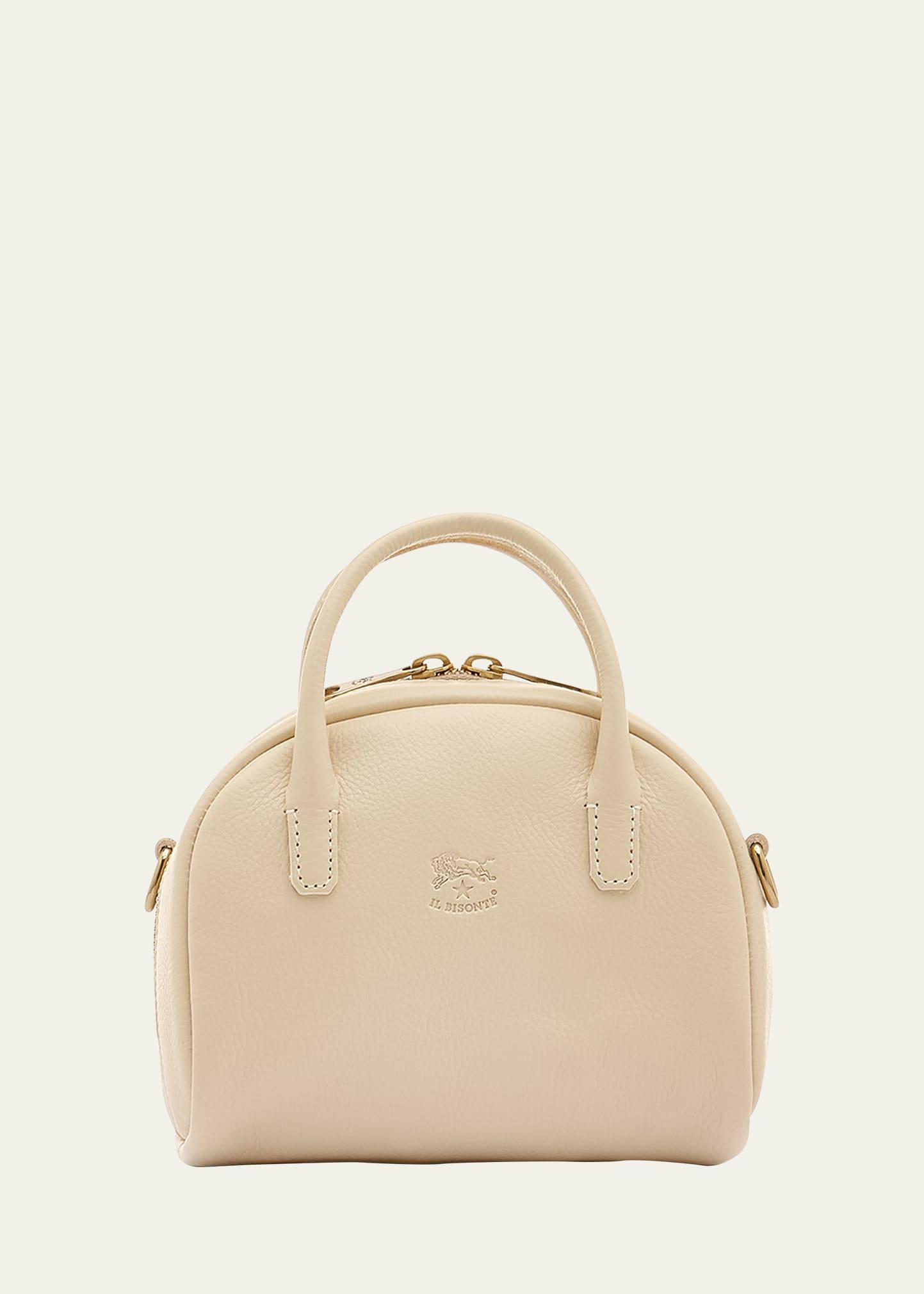 quercia zip leather top-handle bag