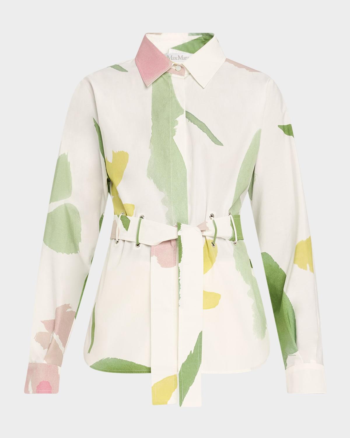 quiete abstract print belted top
