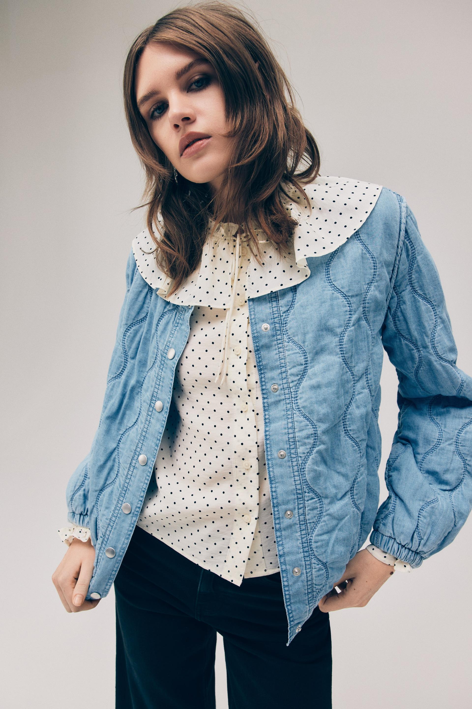 quilted denim jacket