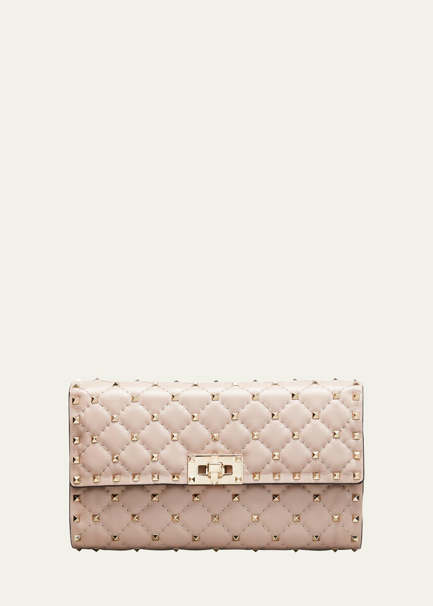 quilted rockstud spike chain shoulder bag