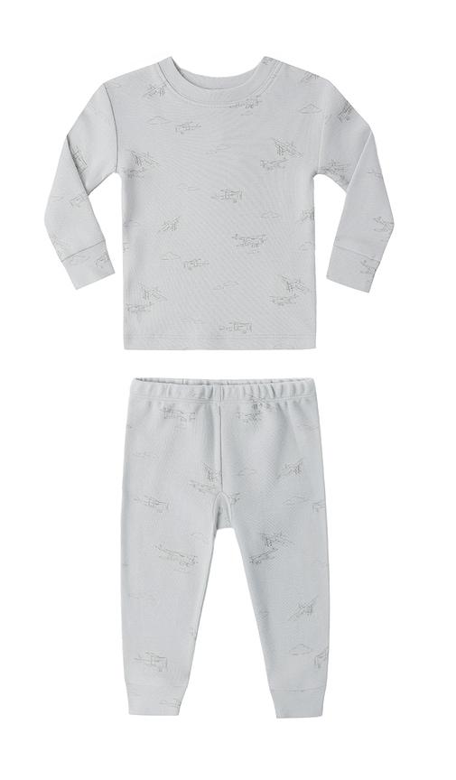 quincy mae jersey pajama set in blue.