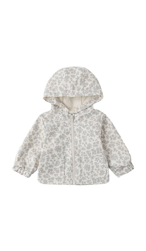 quincy mae rain coat in blue.