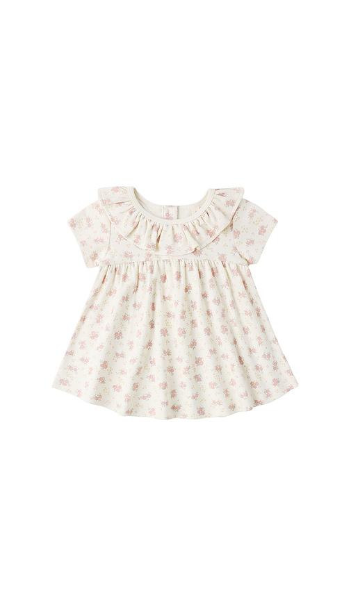 quincy mae ruffle collar jersey dress in ivory.