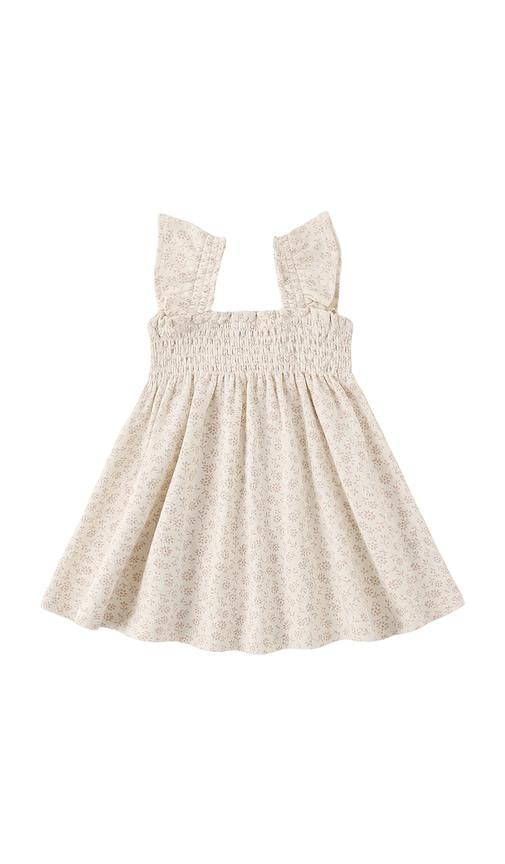 quincy mae smocked jersey dress in ivory.