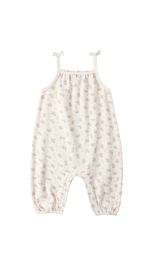 quincy mae smocked jumpsuit in ivory.
