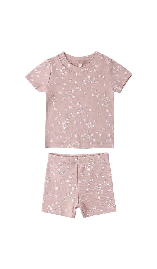 quincy mae summer pajama set in mauve.
