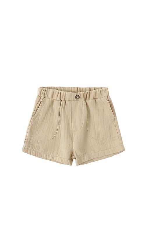 quincy mae utility short in tan.