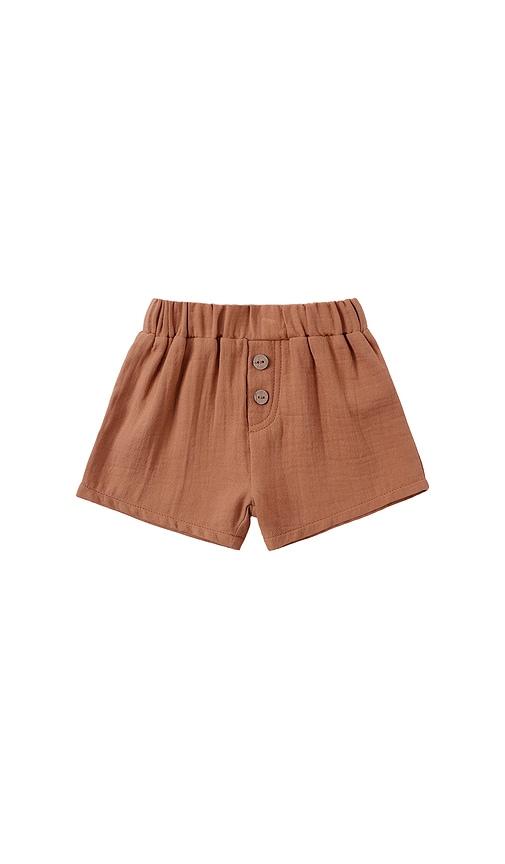 quincy mae woven short in burnt orange.