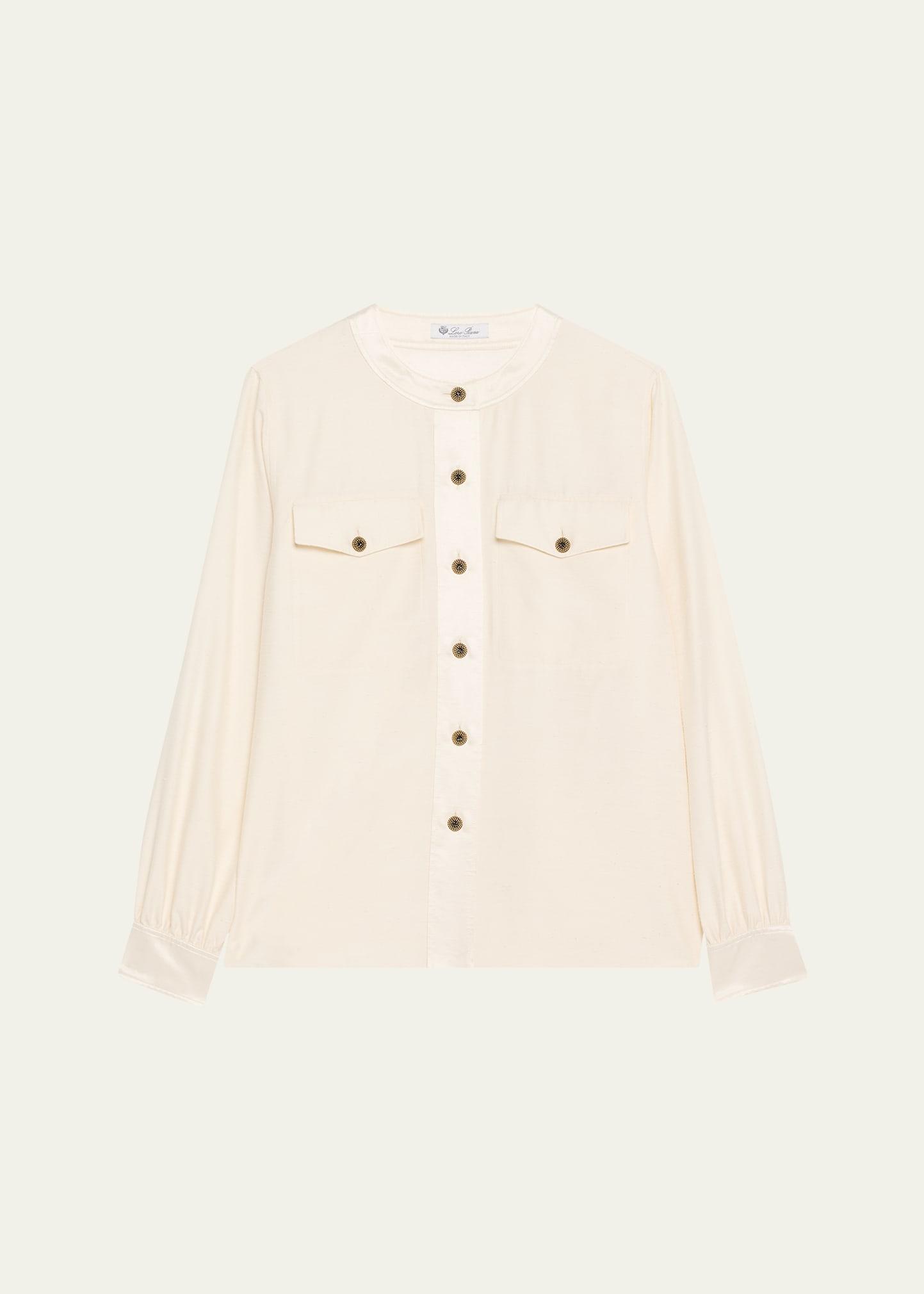 quincy nep shantung button-down shirt