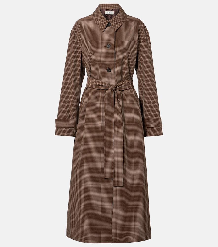 róhe checked belted coat