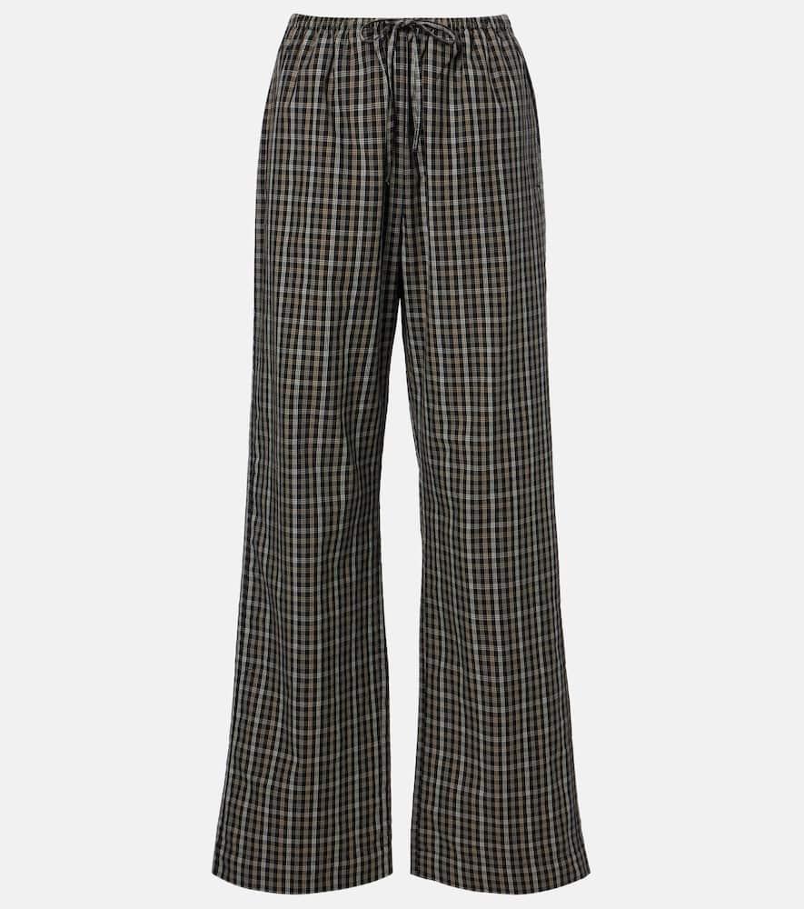 róhe checked cotton wide