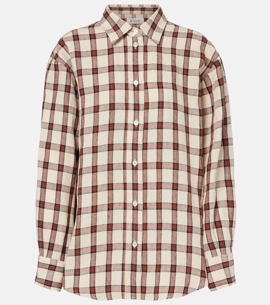 róhe checked linen shirt