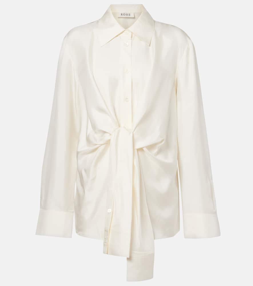 róhe draped silk satin shirt