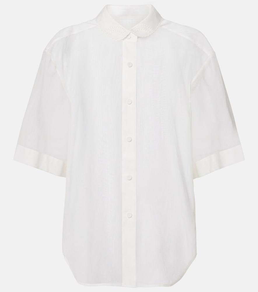 róhe embroidered cotton muslin top