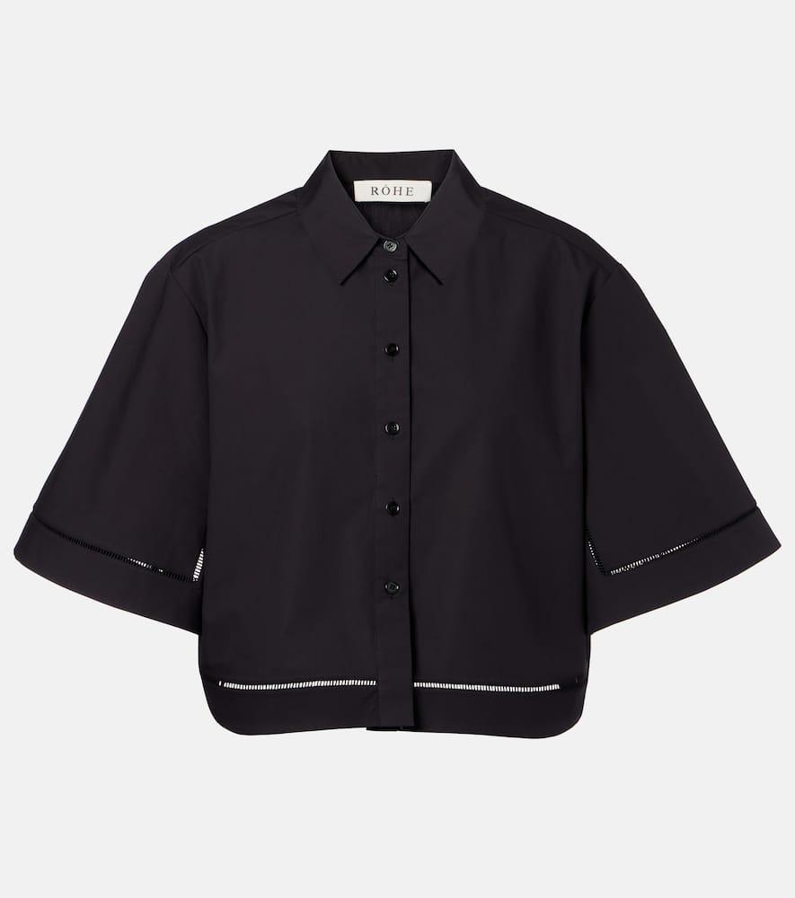 róhe embroidered cotton poplin shirt