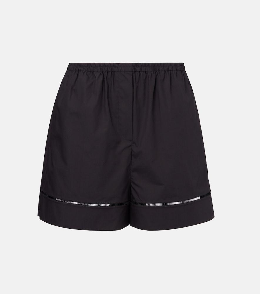 róhe embroidered cotton poplin shorts