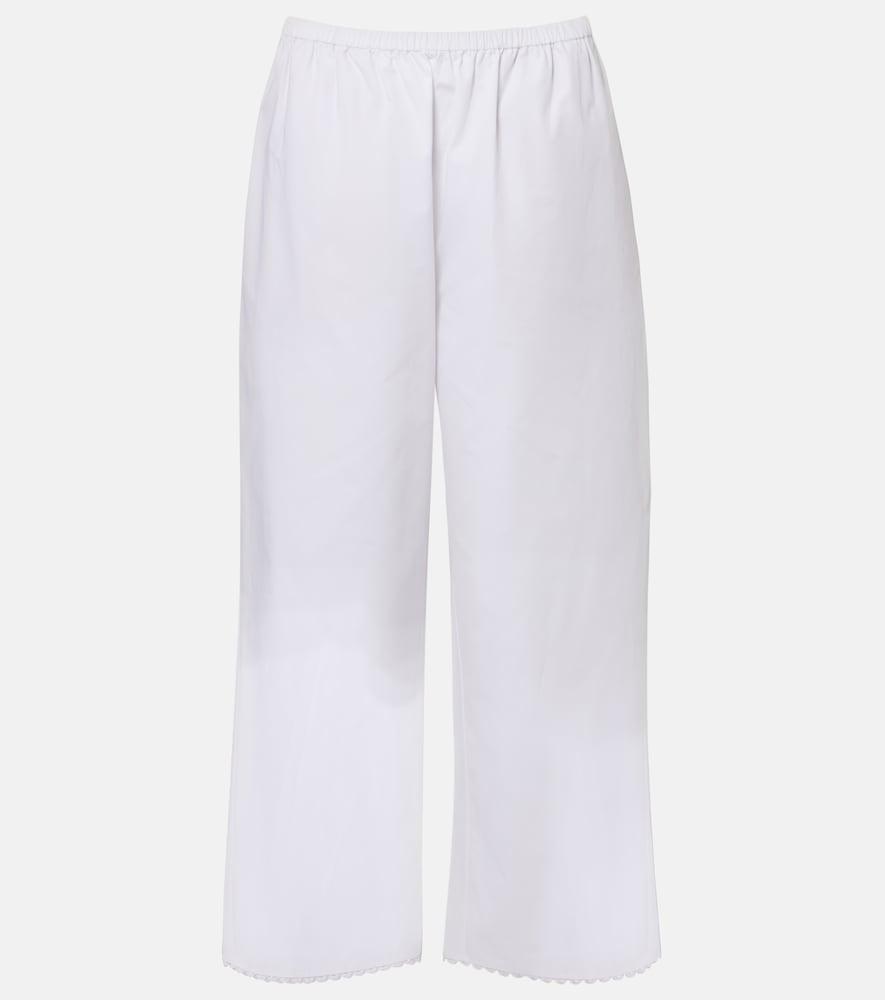 róhe embroidered cotton poplin wide