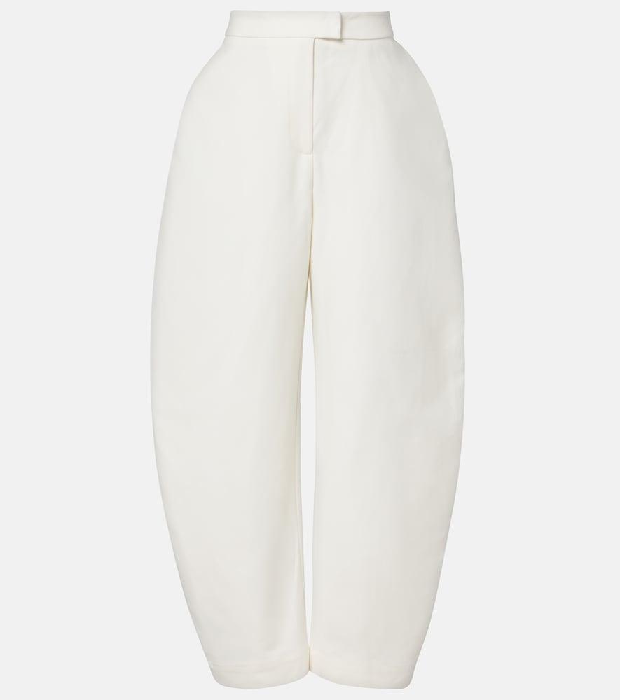róhe high-rise cotton barrel-leg pants