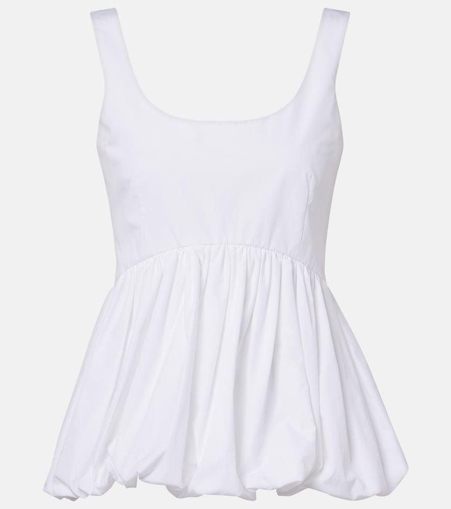 róhe peplum cotton poplin top