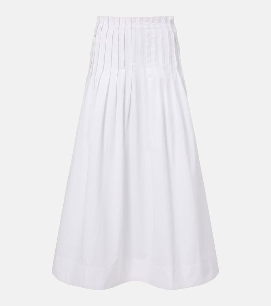 róhe pleated cotton poplin maxi skirt