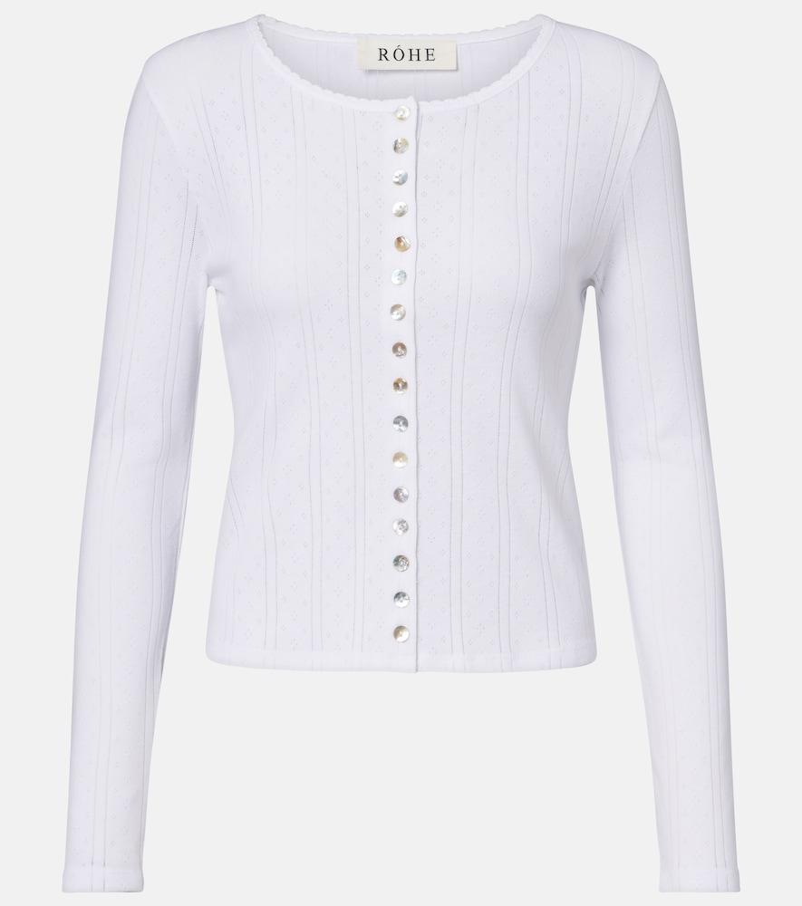 róhe pointelle cotton cardigan